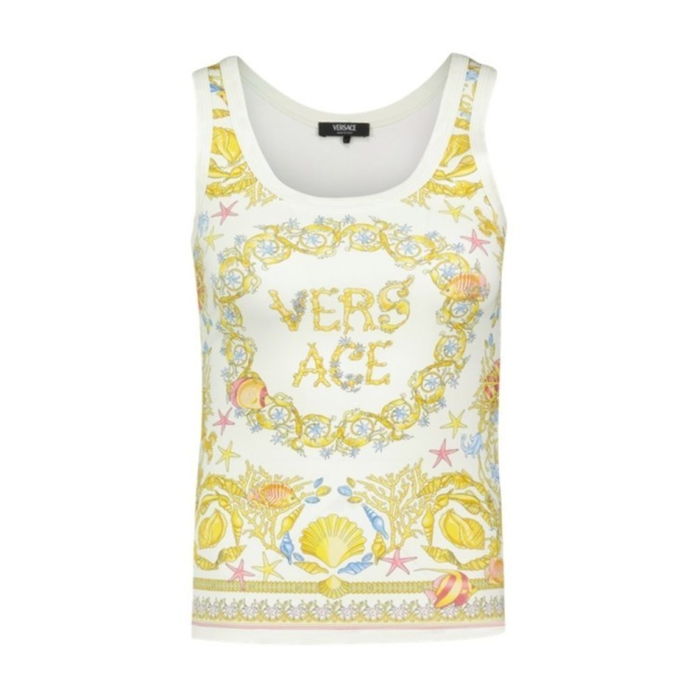 Versace Underwater T Shirt - Cotton - Neutral - NWT